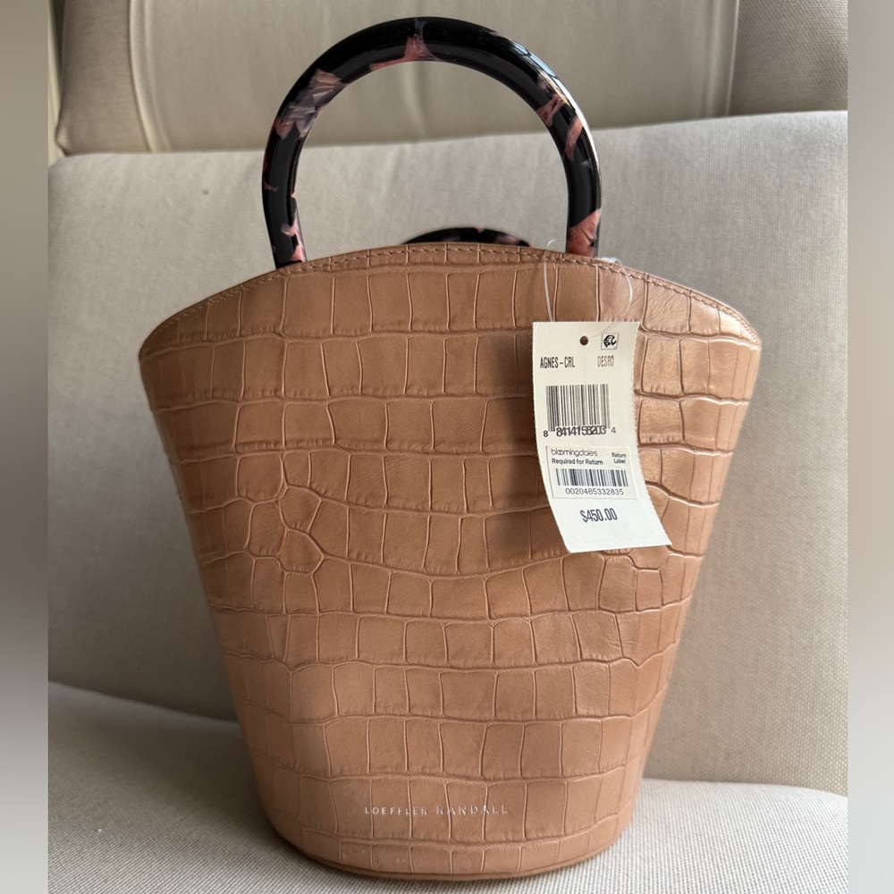 Loeffler Randall Brown Croc-Embossed Tote